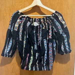 Colorful off shoulder crop top